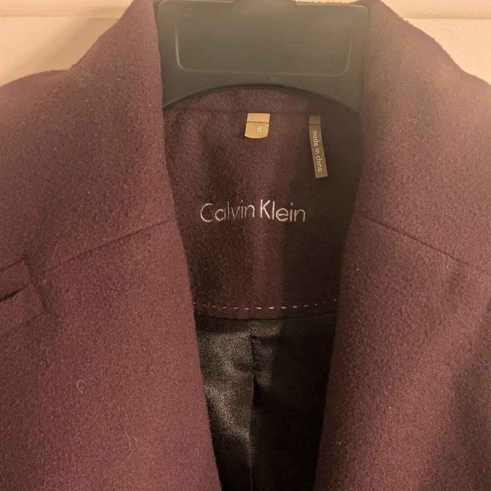 Calvin Klein Single-Breasted Wool Peacoat